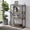 Hot Kirklands Home Gray Finish X Frame Open Shelf Bookcase