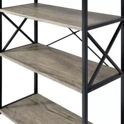 Hot Kirklands Home Gray Finish X Frame Open Shelf Bookcase