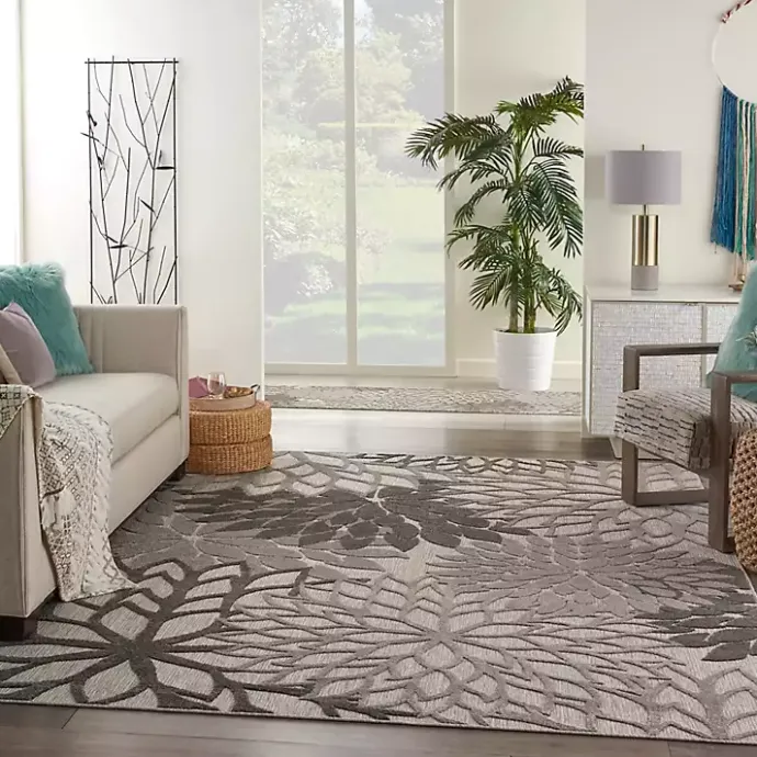 Outlet Kirklands Home Floral Burst Outdoor Area Rug, 7x10 Gray