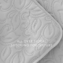 Discount Kirklands Home Floral Stitch 3-pc. Queen Quilt Set Gray