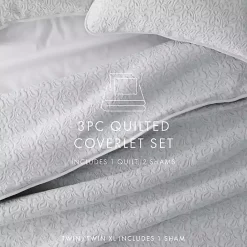 Outlet Kirklands Home Floral Stitch 2-pc. Twin Quilt Set Gray
