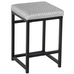 Outlet Kirklands Home Gray Floral Upholstered Counter Stool