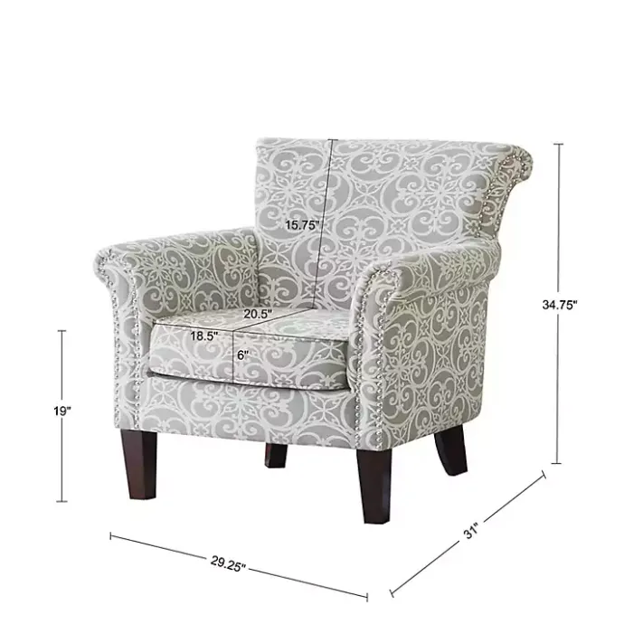 Hot Kirklands Home Fretwork Accent Club Chair Gray
