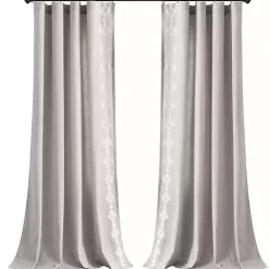 Kirklands Home Geometric Border Curtain Panel, 84 in. Gray