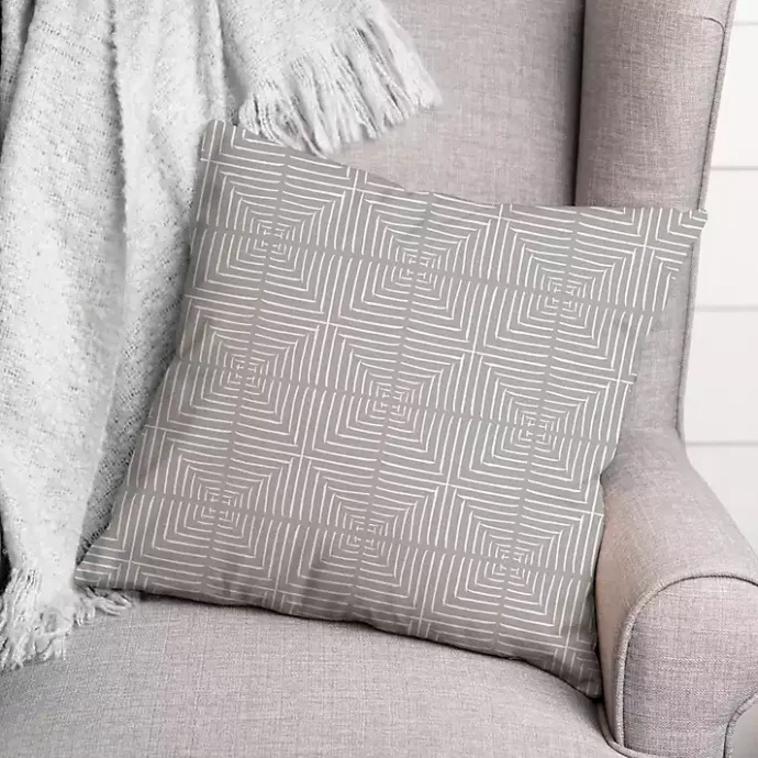 Online Kirklands Home Geometric Indoor/Outdoor Pillow Gray