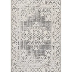 Hot Kirklands Home Gray Geometric Medallion Washable Area Rug, 4x6