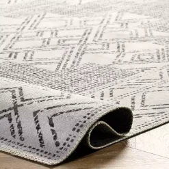 Hot Kirklands Home Gray Geometric Medallion Washable Area Rug, 4x6