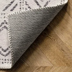 Hot Kirklands Home Gray Geometric Medallion Washable Area Rug, 4x6
