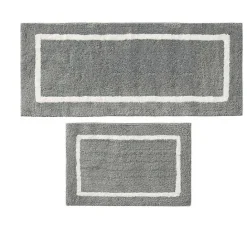 Online Kirklands Home Gray Geometric Pattern Reversible Bath Mat, 34 in.