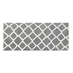 Hot Kirklands Home Gray Geometric Pattern Reversible Bath Mat, 60 in.
