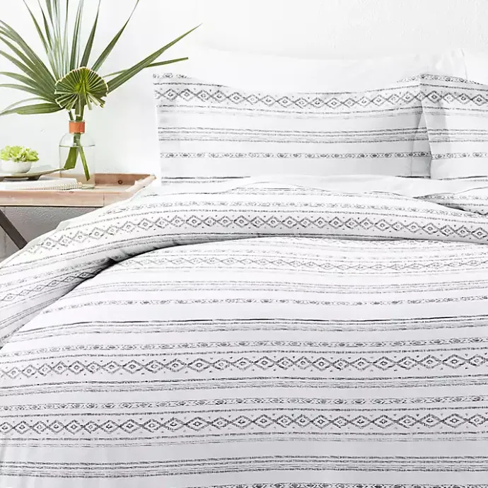 New Kirklands Home Gray Geometric 2-Pc. Twin Duvet Cover Set