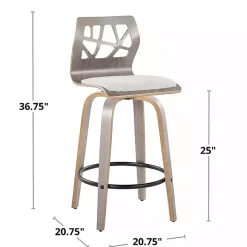 Discount Kirklands Home Golia Swivel Counter Stools, Set of 2 Gray