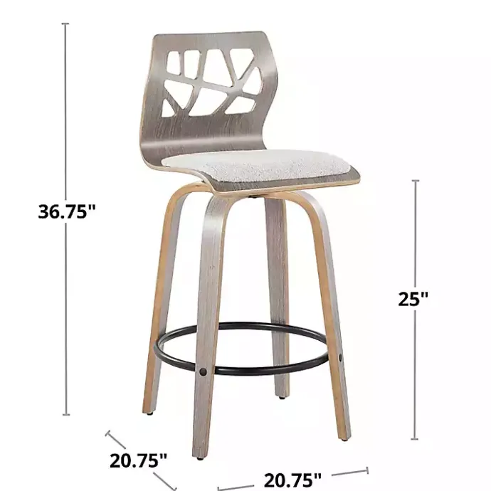 Discount Kirklands Home Golia Swivel Counter Stools, Set of 2 Gray
