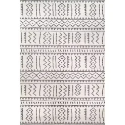 Kirklands Home Gretchen Tribal Outdoor Area Rug, 5x8 Gray