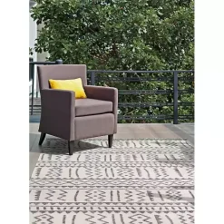 Kirklands Home Gretchen Tribal Outdoor Area Rug, 5x8 Gray