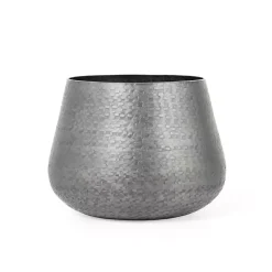 New Kirklands Home Gray Hammered Metal Retta Planter