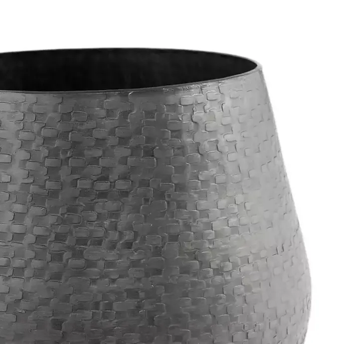 New Kirklands Home Gray Hammered Metal Retta Planter