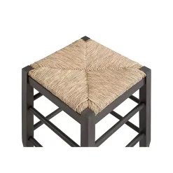 Online Kirklands Home Handwoven Square Wooden Counter Stool Gray