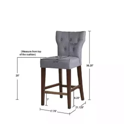 Online Kirklands Home Harrison Tufted Counter Stool Gray