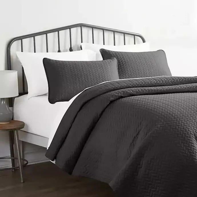 Hot Kirklands Home Herring 3-pc. Queen Quilted Coverlet Set Gray