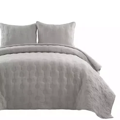 Discount Kirklands Home Hexagon Honeycomb 3-pc. Full/Queen Quilt Set Gray