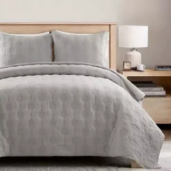 Online Kirklands Home Hexagon Honeycomb 3-pc. Cali King Quilt Set Gray