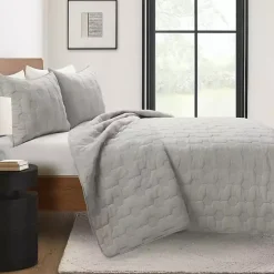 Online Kirklands Home Hexagon Honeycomb 3-pc. Cali King Quilt Set Gray