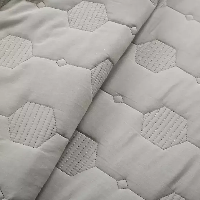 Online Kirklands Home Hexagon Honeycomb 3-pc. Cali King Quilt Set Gray