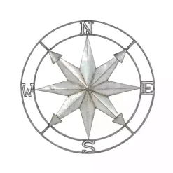 Discount Kirklands Home Gray Iron Compass Outdoor Plaque Silver