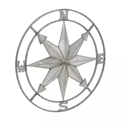 Discount Kirklands Home Gray Iron Compass Outdoor Plaque Silver
