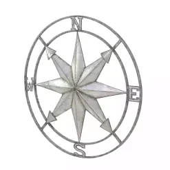 Discount Kirklands Home Gray Iron Compass Outdoor Plaque Silver