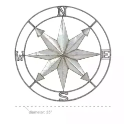 Discount Kirklands Home Gray Iron Compass Outdoor Plaque Silver