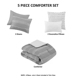 Outlet Kirklands Home Jacquard 5-pc. California King Comforter Set Gray