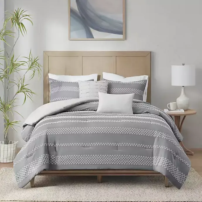 New Kirklands Home Jacquard 5-pc. Full/Queen Comforter Set Gray
