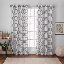Outlet Kirklands Home Gray Kenzie Curtain Panel Set, 96 in