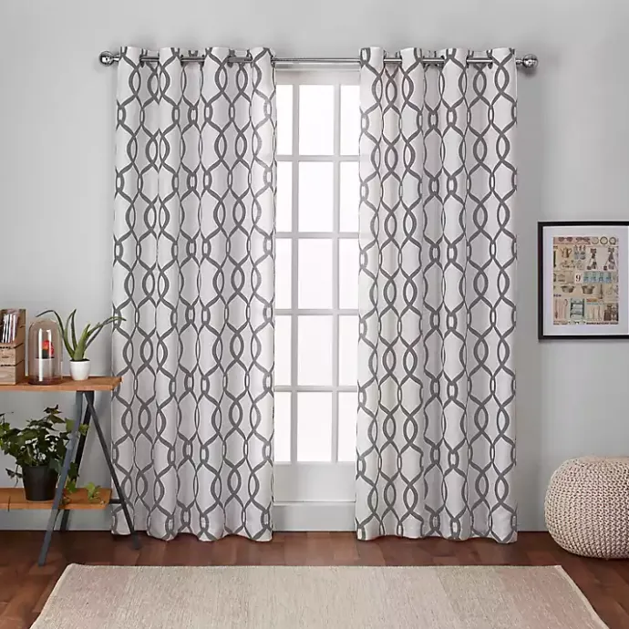 Outlet Kirklands Home Gray Kenzie Curtain Panel Set, 96 in