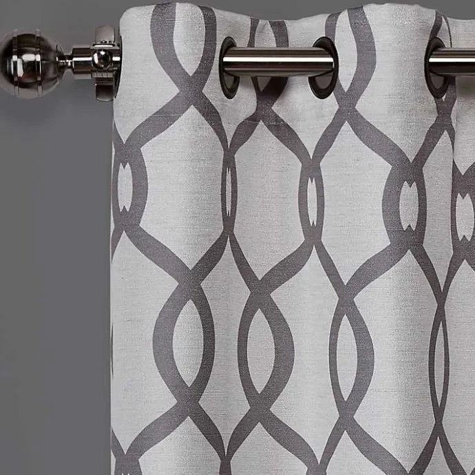 Outlet Kirklands Home Gray Kenzie Curtain Panel Set, 96 in