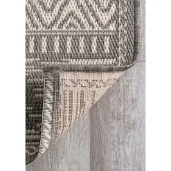New Kirklands Home Lana Stripe Outdoor Rug, 7x10 Gray