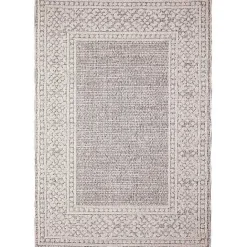Discount Kirklands Home Leopard Border Outdoor Area Rug, 5x7 Gray