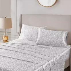 Hot Kirklands Home Gray Leopard Satin King 2-pc. Pillow Case Set