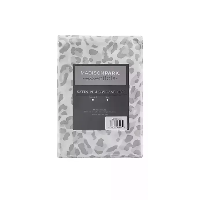 Hot Kirklands Home Gray Leopard Satin King 2-pc. Pillow Case Set