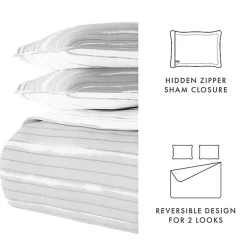Outlet Kirklands Home Gray Linear Reversible 2-pc. Twin Quilt Set