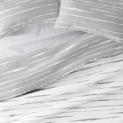Best Kirklands Home Gray Linear Reversible 3-pc. Queen Quilt Set