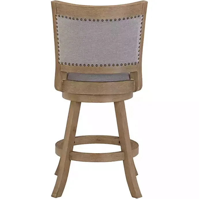 Kirklands Home Linen and Driftwood Swivel Counter Stool Gray