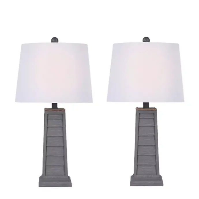 Hot Kirklands Home Louvered Shutter Table Lamps, Set of 2 Gray