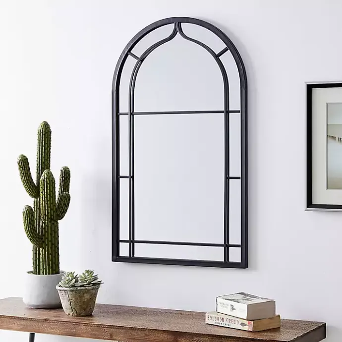 Hot Kirklands Home Gray Metal Arched Mirror