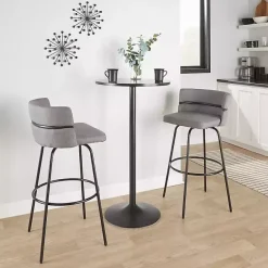 Clearance Kirklands Home Metal Cinch Swivel Bar Stools, Set of 2 Gray