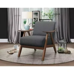Online Kirklands Home Mid-Century Hazel Wood Frame Accent Chair Gray
