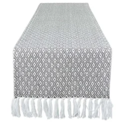 Best Kirklands Home Mini Diamond Fringe End Table Runner, 108 in. Gray