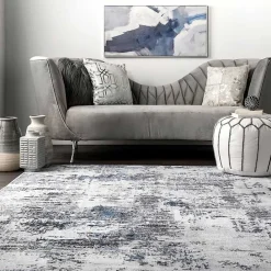 Clearance Kirklands Home Gray Modern Abstract Washable Area Rug, 3x5